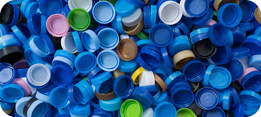 Colorful plastic bottle caps